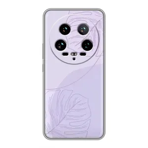 Чохол квітковий дизайн для Xiaomi 14 Ultra (Монстера фіолетова)