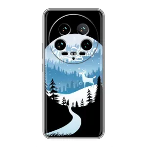 Силиконовый бампер на рождество для Xiaomi 14 Ultra (Рождественский Олень)