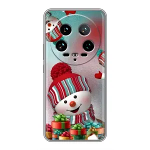 Чехлы на Новый Год Xiaomi 14 Ultra (Снеговик в шапке)