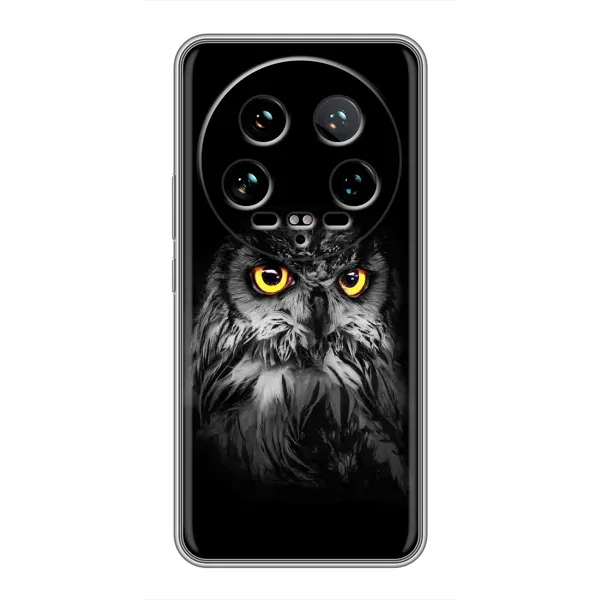 Чехол с рисунком «Сова на чёрном» для Xiaomi 14 Ultra Чехол с рисунком «Сова на чёрном» для Xiaomi 14 Ultra