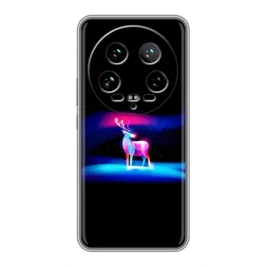 Силиконовый бампер с картинкой животных для Xiaomi 14 Ultra (Яркий олень)