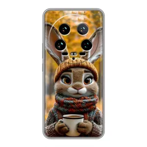 Печатный чехол «Зверята с кофе» для Xiaomi 14 Ultra (Зайчик с кофе)