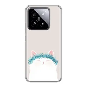 Чехол на тематику: Коты для Xiaomi 14 (Белый котик)