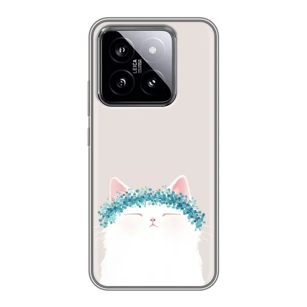 Чехол с рисунком «Белый котик» для Xiaomi 14 Чехол с рисунком «Белый котик» для Xiaomi 14