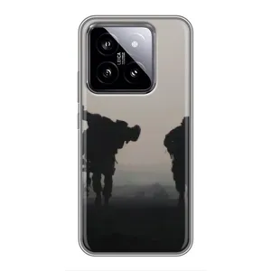 Чехлы на военную тематику для Xiaomi 14 (Бой солдат)
