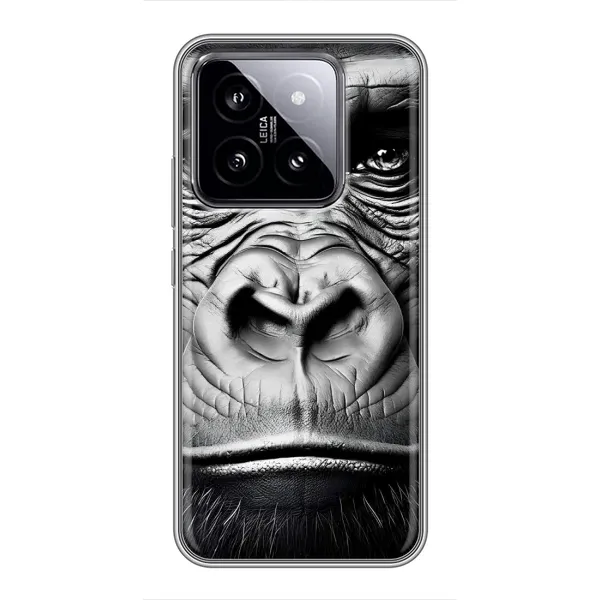 Чехол с рисунком «Черная обезьяна» для Xiaomi 14