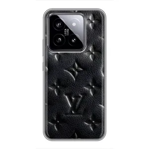 Текстурный Чехол Louis Vuitton для Сяоми 14 (Черный ЛВ)
