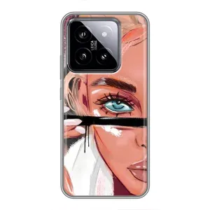 Силиконовый Чехол на Xiaomi 14 с картинкой Стильных Девушек (Девушка и ресницы)