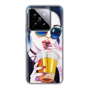 Чехол с картинкой Модные Девчонки Xiaomi 14 (Девушка с коктейлем)