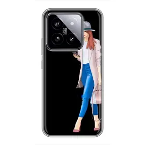 Чехол с картинкой Модные Девчонки Xiaomi 14 (Девушка со смартфоном)