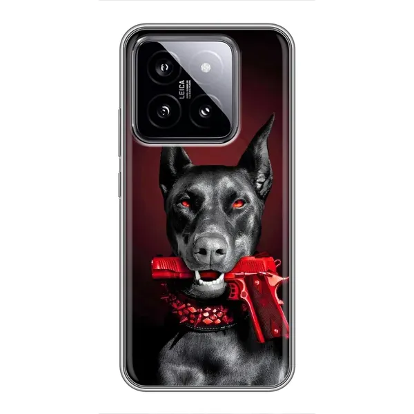 Чехол с рисунком «Доберман злой» для Xiaomi 14 Чехол с рисунком «Доберман злой» для Xiaomi 14