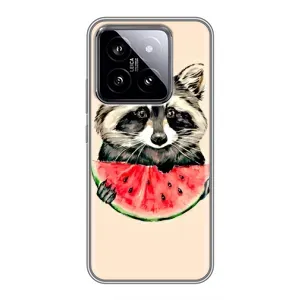 Силиконовый Чехол с Енотами на Xiaomi 14 (Енот)