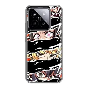 Силиконовые чехлы с глазами Anime для Сяоми 14 (Глаза на чорном)