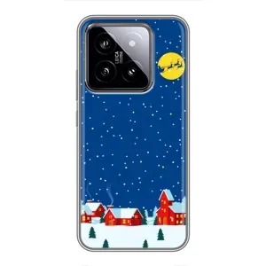 Силиконовый бампер на рождество для Xiaomi 14 (Город в снегу)
