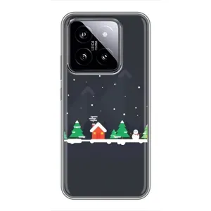 Силиконовый бампер на рождество для Xiaomi 14 (Город зимний)