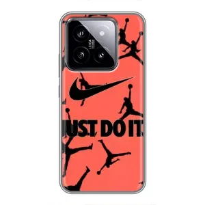 Силиконовый Чехол Nike Air Jordan на Сяоми 14 (Just Do It)