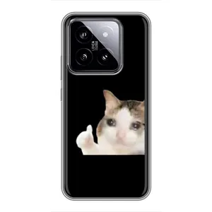 Бампер с принтом Мемы для Xiaomi 14 (Кот в слезах)