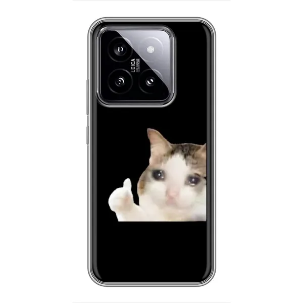Чехол с рисунком «Кот в слезах» для Xiaomi 14 Чехол с рисунком «Кот в слезах» для Xiaomi 14