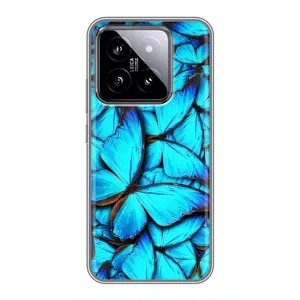 Силиконовый бампер с картинкой животных для Xiaomi 14 (Крылья бабочек)