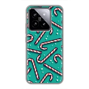 Силиконовый бампер на рождество для Xiaomi 14 (Леденцы)