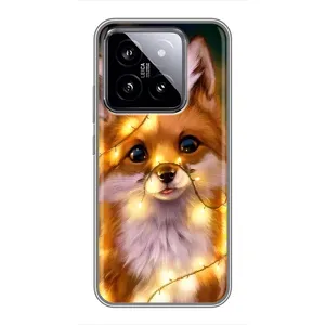 Чехол с Лисичкой для Xiaomi 14 (Новогодний лисенок)