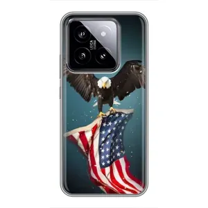 Чехол Флаг USA для Xiaomi 14 (Орел и флаг)