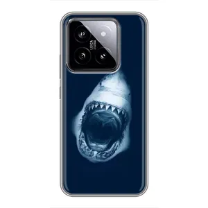 Силиконовый бампер с картинкой животных для Xiaomi 14 (Пасть Акулы)
