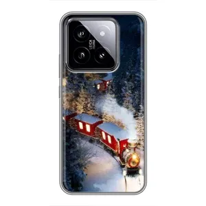 Силиконовый бампер на рождество для Xiaomi 14 (Поезд)
