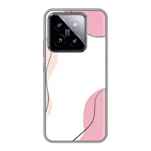 Чехол цветочный дизайн для Xiaomi 14 (Розовый фон)