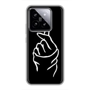Чехлы (Знак сердечка) на Xiaomi 14 (Сердце на черном)