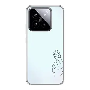 Чехлы (Знак сердечка) на Xiaomi 14 (Сердце на голубом)