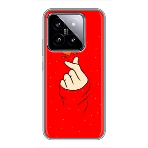 Чехлы (Знак сердечка) на Xiaomi 14 (Сердце на красном)