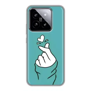 Чехлы (Знак сердечка) на Xiaomi 14 (Сердечко на бирюзовом)