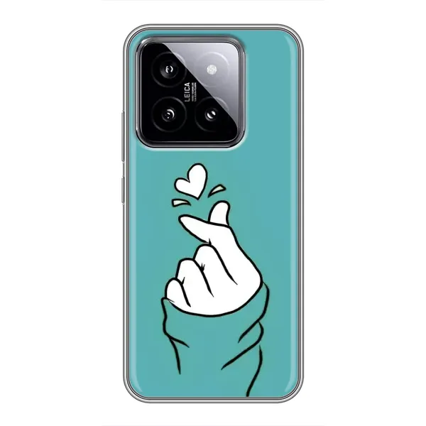 Чехол с рисунком «Сердечко на бирюзовом» для Xiaomi 14 Чехол с рисунком «Сердечко на бирюзовом» для Xiaomi 14