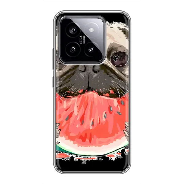 Чехол с рисунком «Смешной Мопс» для Xiaomi 14 Чехол с рисунком «Смешной Мопс» для Xiaomi 14