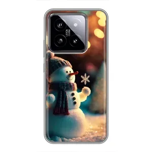 Чехлы на Новый Год Xiaomi 14 (Снеговик праздничный)