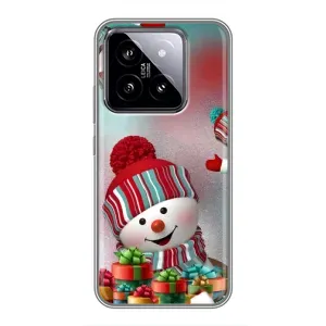 Чехлы на Новый Год Xiaomi 14 (Снеговик в шапке)