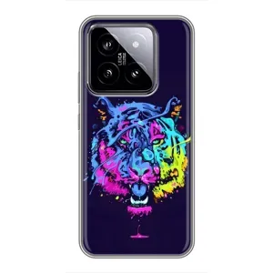 Силиконовый бампер с картинкой животных для Xiaomi 14 (Тигр-Арт)