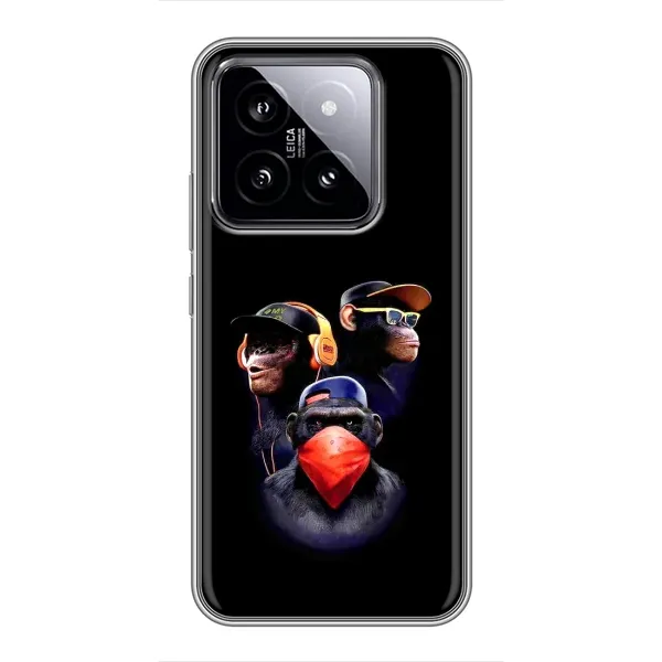Чехол с рисунком «Три обезьяны» для Xiaomi 14
