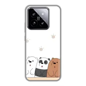 Чехлы с изображением разных животных для Xiaomi 14 (Удивленные медвеженки)
