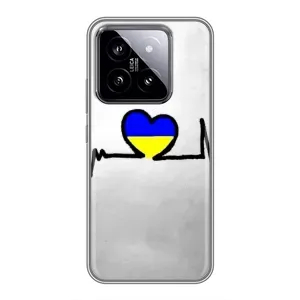Силиконовый Чехол на Xiaomi 14 (Я-Украина) (Украинская кардиограмма)