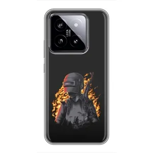 Чохол з картинкою "Герой Pubg" на Xiaomi 14 (В полум'ї)