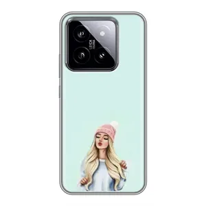 Силиконовый Чехол на Xiaomi 14 с картинкой Стильных Девушек (В шапке)