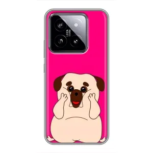 Чехол (ТПУ) Милые собачки для Xiaomi 14 (Веселый Мопсик)