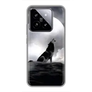 Чехол с Волком на Xiaomi 14 (Волк и луна)