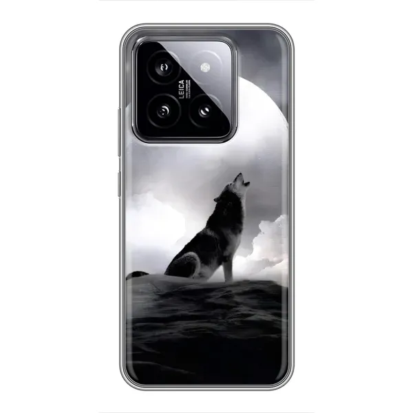 Чехол с рисунком «Волк и луна» для Xiaomi 14 Чехол с рисунком «Волк и луна» для Xiaomi 14