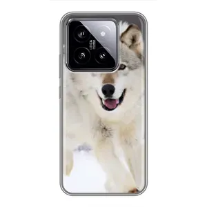 Чехол с Волком на Xiaomi 14 (Волк на снегу)