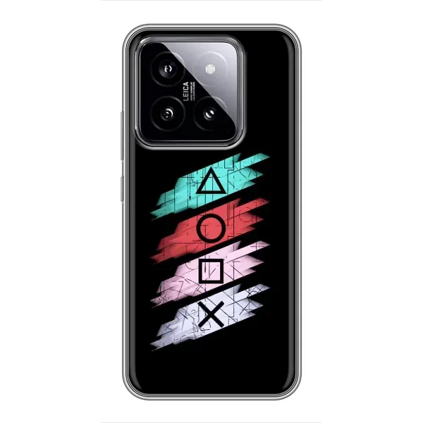 Чехол с рисунком «Значки Sony» для Xiaomi 14 Чехол с рисунком «Значки Sony» для Xiaomi 14