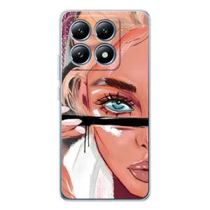 Силиконовый Чехол на Xiaomi 14T Pro с картинкой Стильных Девушек (Девушка и ресницы)