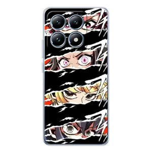 Силиконовые чехлы с глазами Anime для 14Т Про (Глаза на чорном)